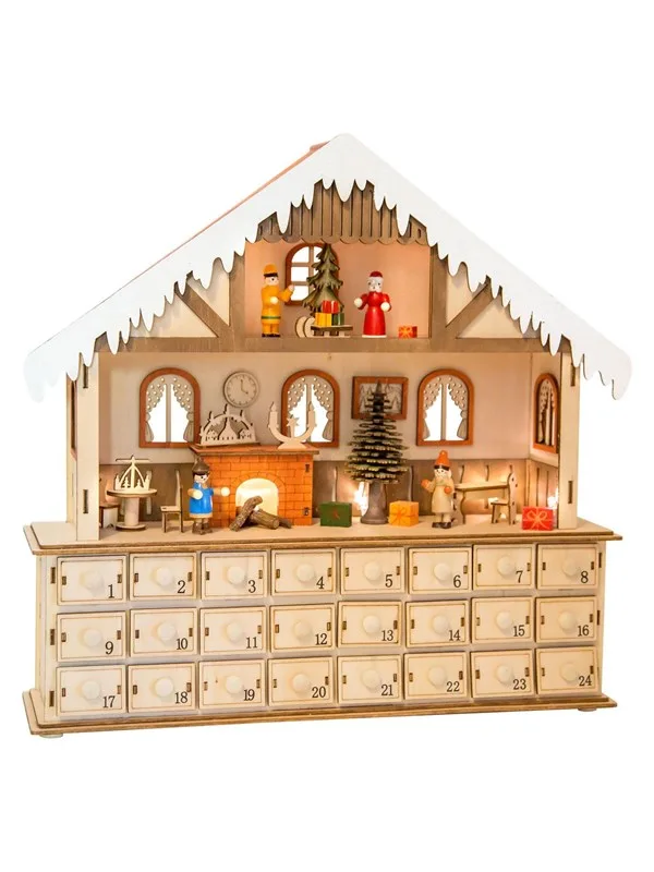 Small Foot Wooden Advent Calendar Living Room with Lights speelgoed