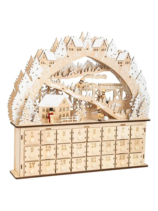 Small Foot - Wooden Advent Calendar Ski speelgoed