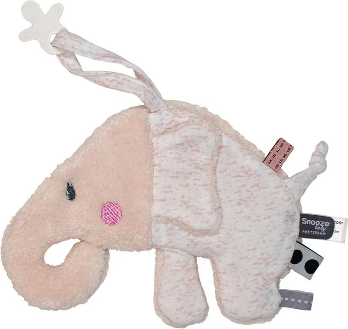 Snoozebaby knuffelolifantje Elly Elephant - met labeltjes - Orchid Blush roze speelgoed