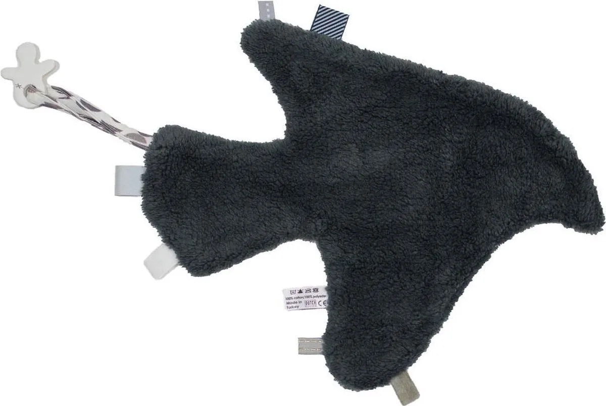 Snoozebaby Sweet Dreaming - Knuffeldoekje - 25x25cm - grijs Frost Grey - bird style speelgoed