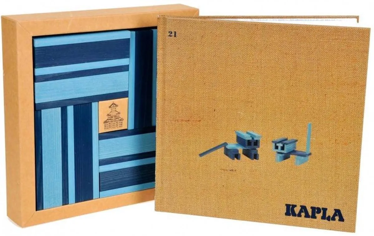 KAPLA - KAPLA Kleur - Constructiespeelgoed - Blauw - Boek speelgoed