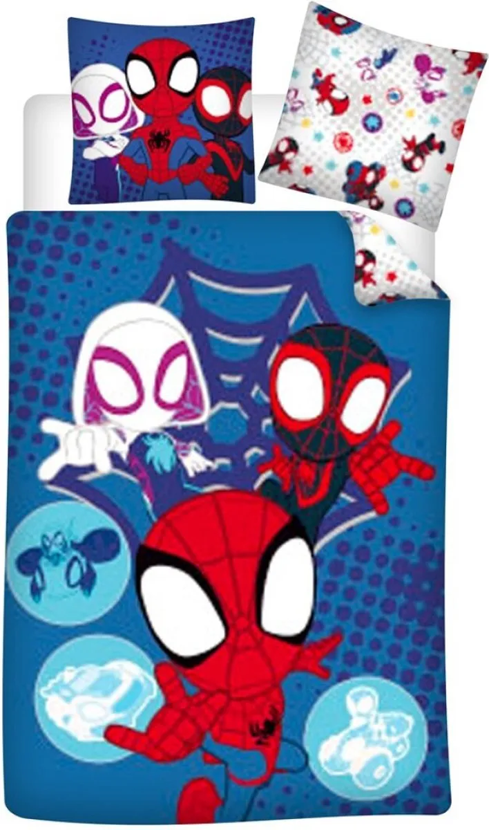 SpiderMan Dekbedovertrek, Spidey - Eenpersoons - 140 x 200 cm - Polycotton speelgoed