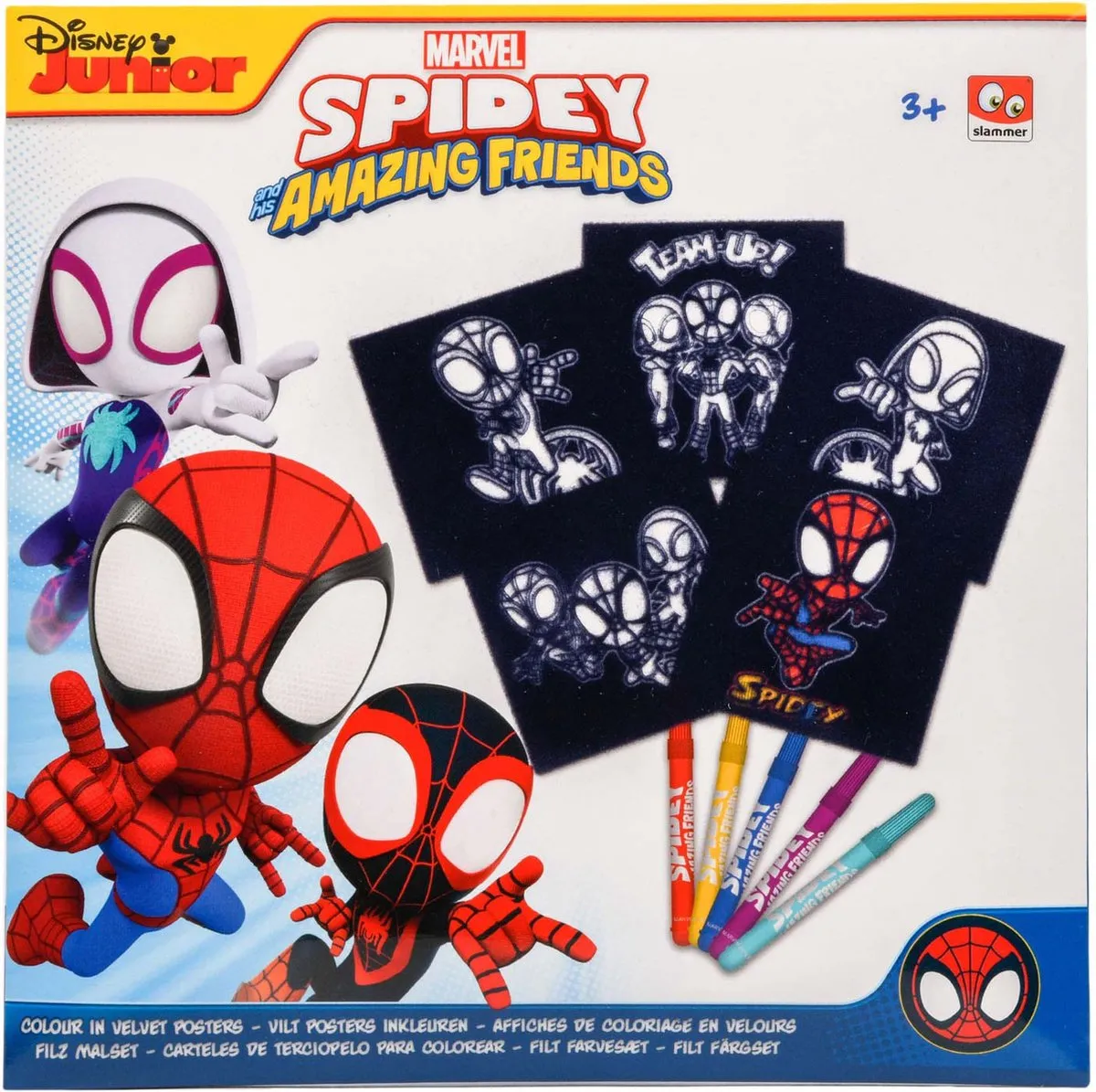 Spiderman Vilt Kleurplaten - 5 stuks - Viltkleuren - 18 x 18 cm - Luxe Kleurplaten van Marvel Avengers Spiderman - Marvel Spidey Amazing Friends Kleuren / Tekenen - Creatief Spelen voor Kinderen speelgoed