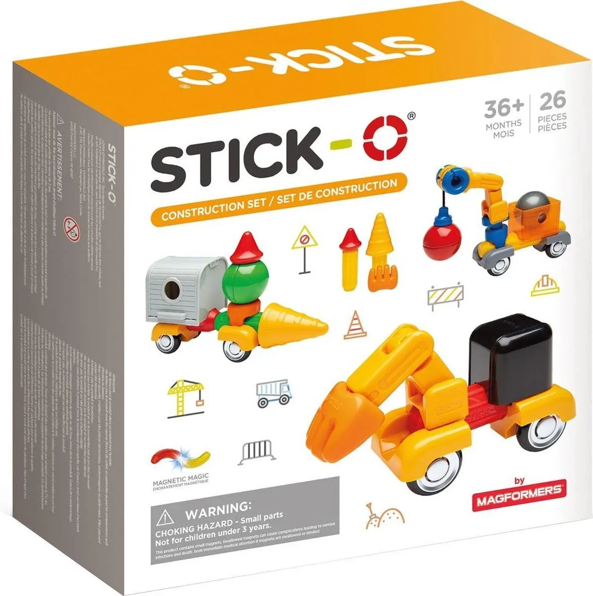 Stick-O Constructieset - magnetisch speelgoed - 32 modellen - magneten speelgoed - baby blokken speelgoed