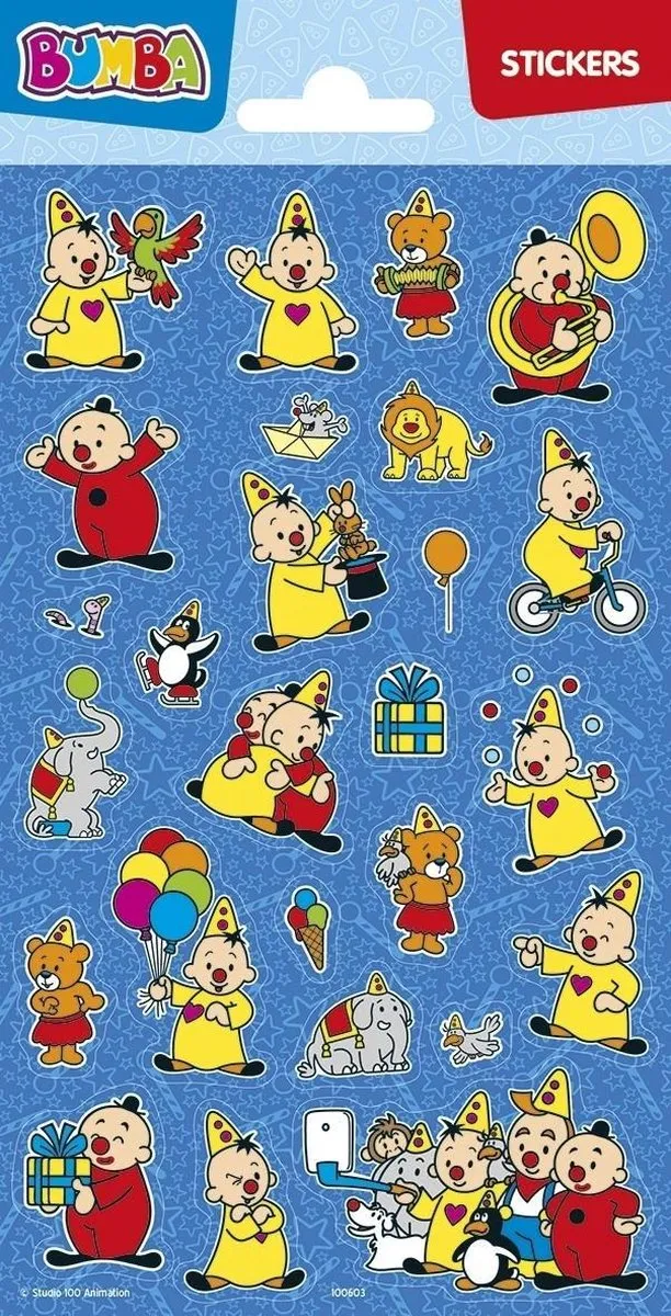 Studio 100 Stickerset Bumba Junior Blauw 26 Stuks speelgoed