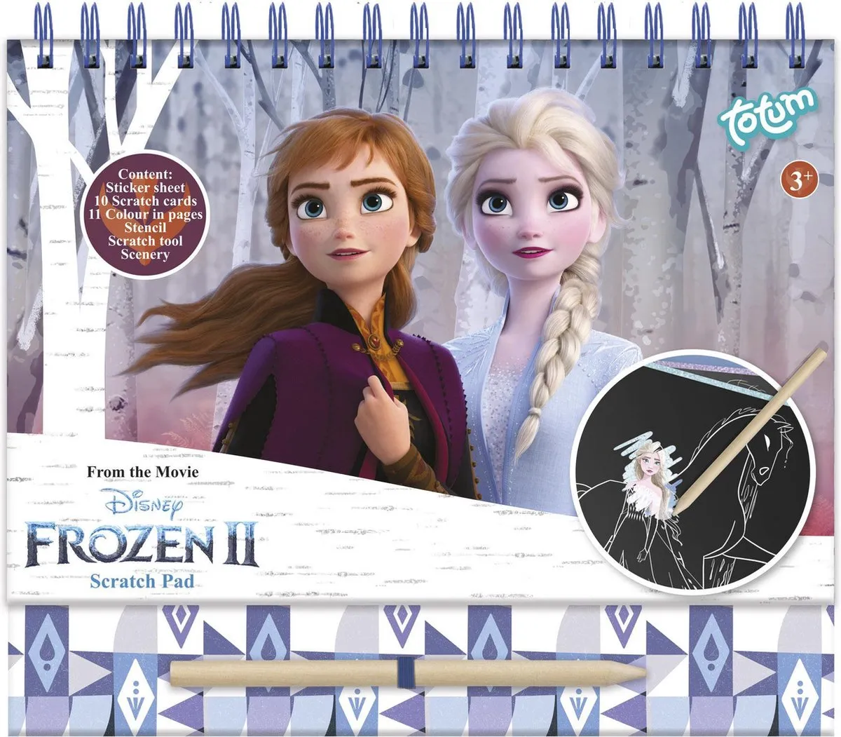 Totum Kleur- en kraskaarten boek Disney Frozen Junior 21 X 23,5 cm 24-delig - scratch art speelgoed