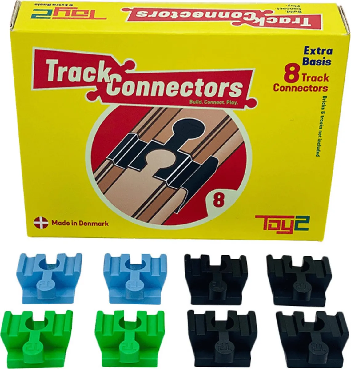 Toy2 Track Connectors - 8 stuks - Geschikt voor LEGO DUPLO, BRIO en IKEA speelgoed