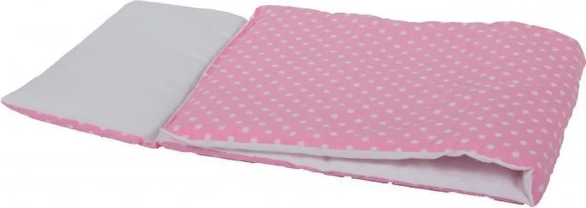 Van Dijk Toys - Bedbekleding/dekje - Wit met roze stippen speelgoed