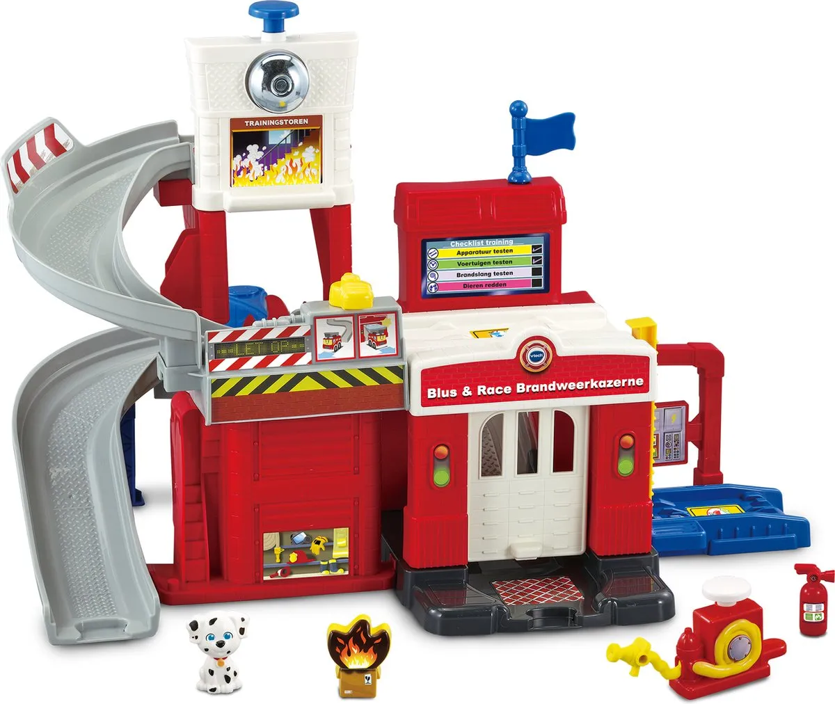 VTech Blus & Race Brandweerkazerne - Educatief Kinder Speelgoed Auto - Incl. Bram Brandweerwagen - Cadeau - Brandweer Speelgoed 1 Jaar speelgoed