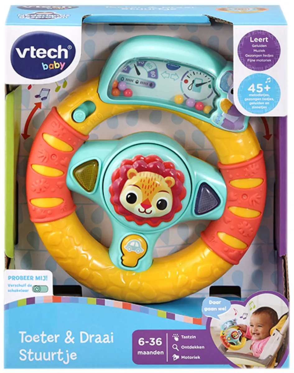 VTech Dierenvriendjes Toeter & Draai Stuurtje - Educatief Babyspeelgoed - 6 tot 36 Maanden speelgoed