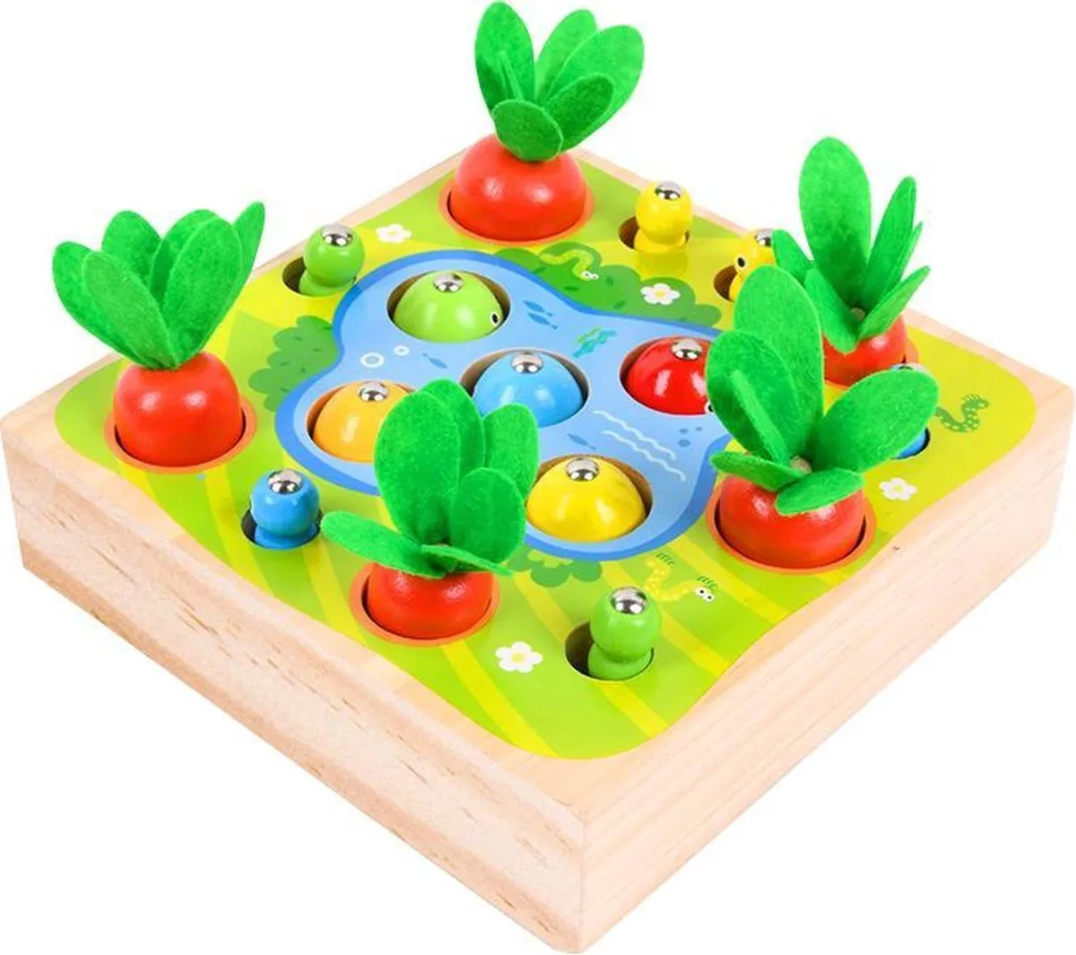 Willie Wortels - 3 in 1 Houten Magnetisch Visspel - Duurzaam - Fijne motoriek speelgoed
