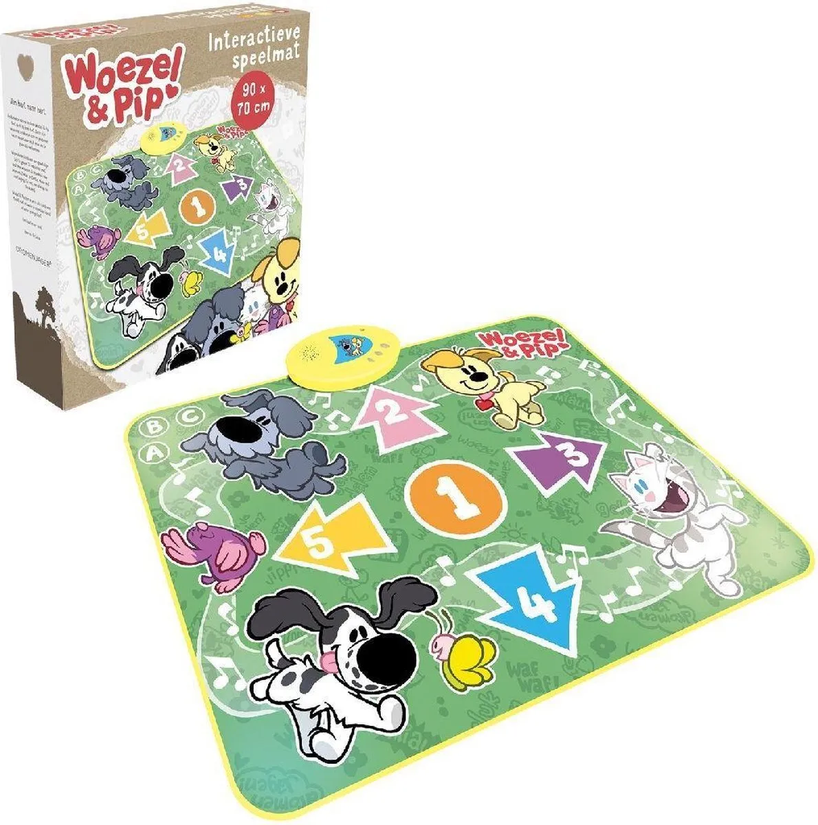 Woezel & Pip Interactieve Speelmat - Met licht & geluid - 90 x 70 cm speelgoed