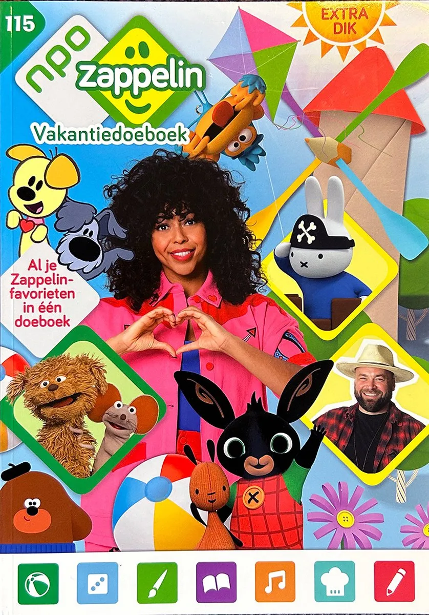 Zappelin Vakantieboek - Extra dik vakantiedoeboek met je favoriete karakters - Nijntje - Woezel & Pip - Bing - Sesamstraat - K3 - Bumba speelgoed