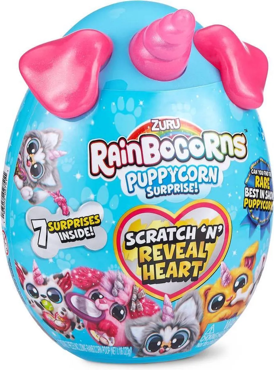 Verrassingsei - Rainbocorns Puppycorn Surprise - Blauw - Zuru speelgoed